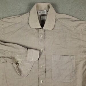 Ermenegildo Zegna Size 16.5 Blue Red Dress Button Up Long Sleeve